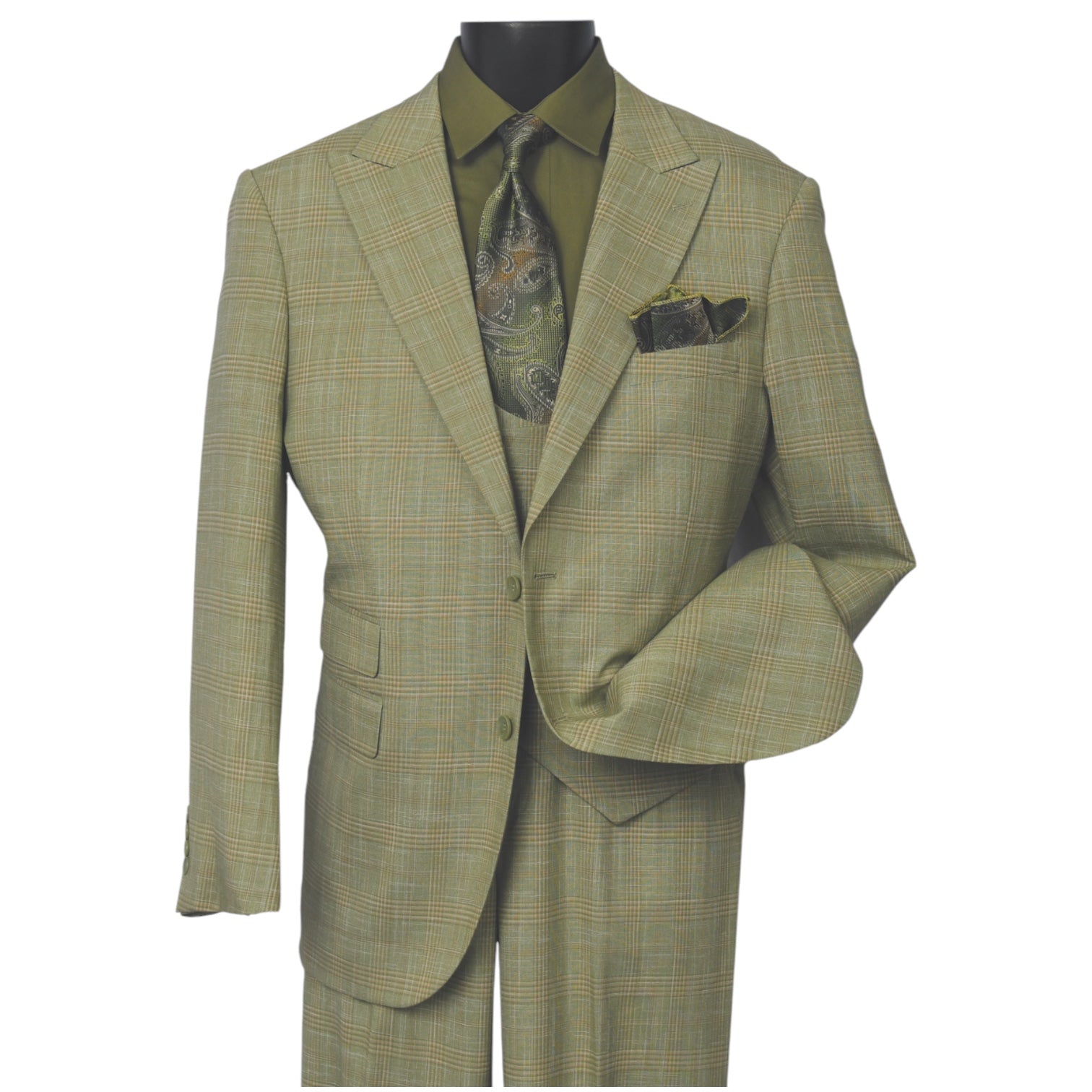 MAZARI: Plaid 3pc Modern Suit 2362